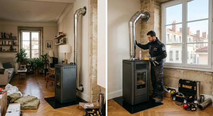 Faire poser un poêle à granulés dans un appartement lyonnais : conduit, copropriété et installateur RGE